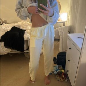 Pale yelllow Aritzia linen pants